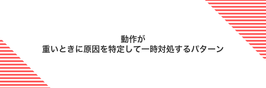 動作が重いときに原因を特定して一時対処するパターン