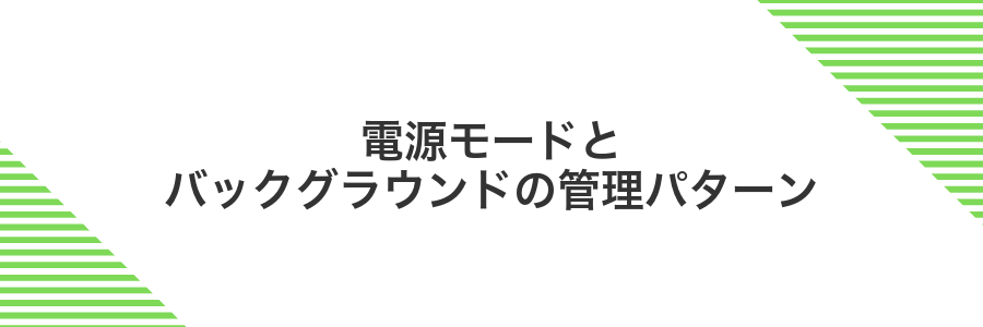 電源モードとバックグラウンドの管理パターン