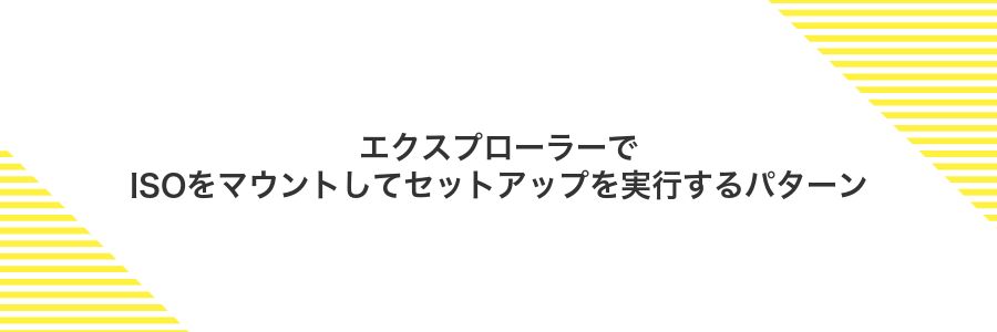 エクスプローラーでISOをマウントしてセットアップを実行するパターン