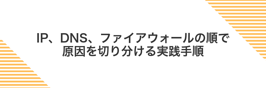 IP、DNS、ファイアウォールの順で原因を切り分ける実践手順