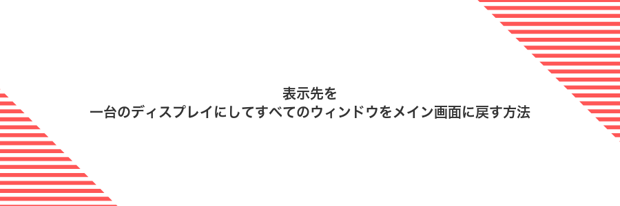 表示先を一台のディスプレイにしてすべてのウィンドウをメイン画面に戻す方法