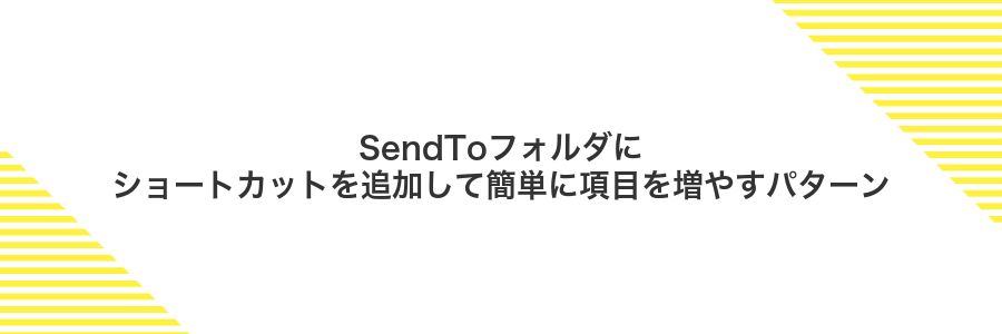 SendToフォルダにショートカットを追加して簡単に項目を増やすパターン