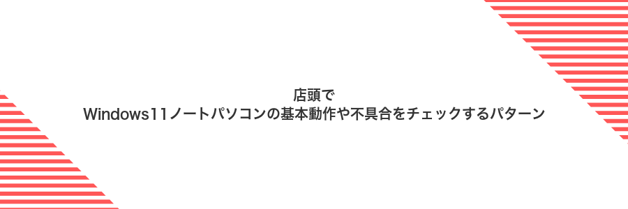 店頭でWindows11ノートパソコンの基本動作や不具合をチェックするパターン