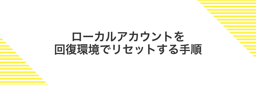 ローカルアカウントを回復環境でリセットする手順