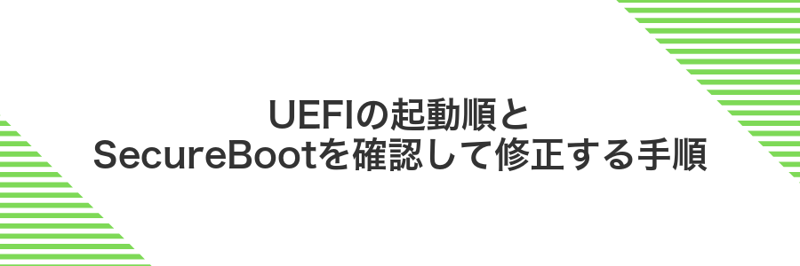 UEFIの起動順とSecureBootを確認して修正する手順