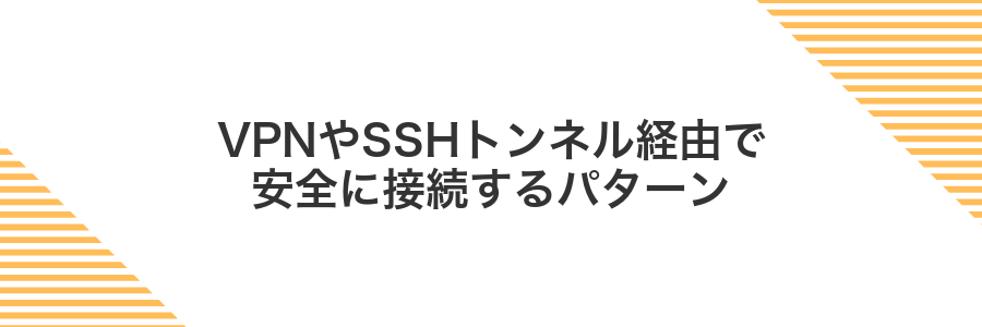 VPNやSSHトンネル経由で安全に接続するパターン