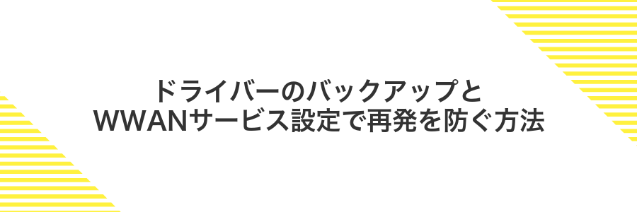 ドライバーのバックアップとWWANサービス設定で再発を防ぐ方法