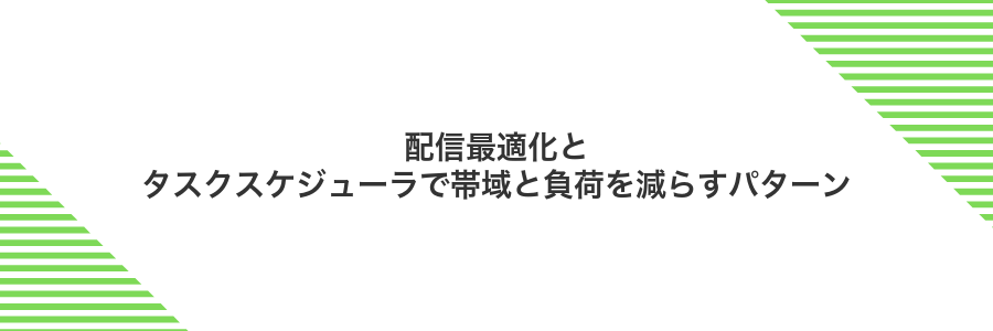 配信最適化とタスクスケジューラで帯域と負荷を減らすパターン