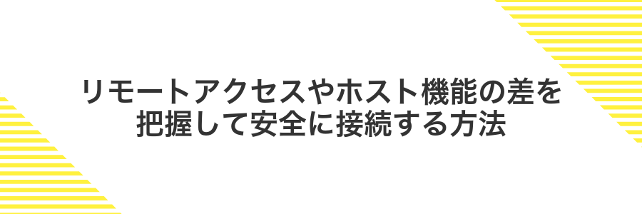 リモートアクセスやホスト機能の差を把握して安全に接続する方法