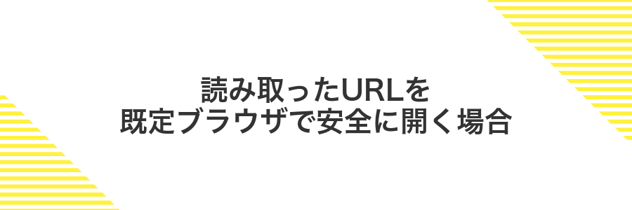 読み取ったURLを既定ブラウザで安全に開く場合