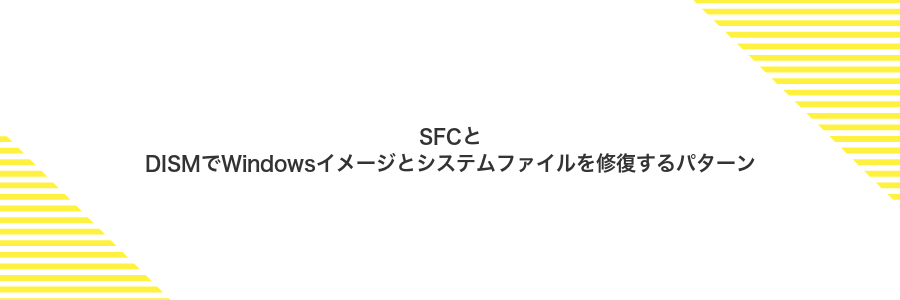 SFCとDISMでWindowsイメージとシステムファイルを修復するパターン