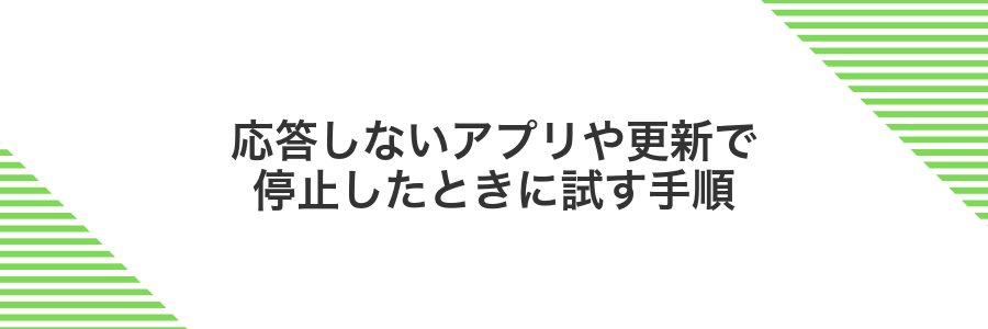 応答しないアプリや更新で停止したときに試す手順