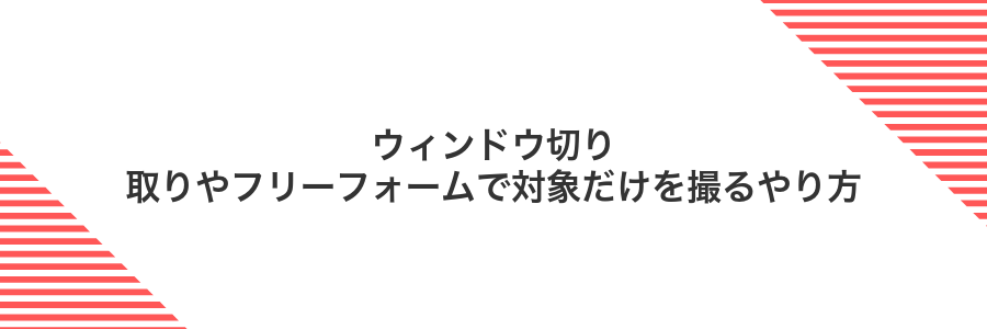 ウィンドウ切り取りやフリーフォームで対象だけを撮るやり方