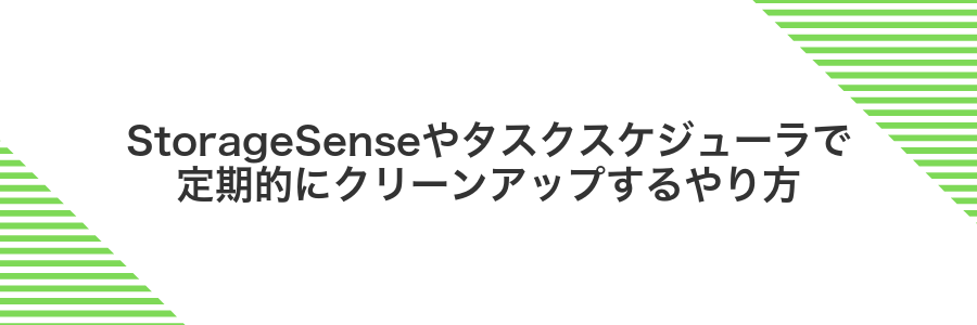 StorageSenseやタスクスケジューラで定期的にクリーンアップするやり方