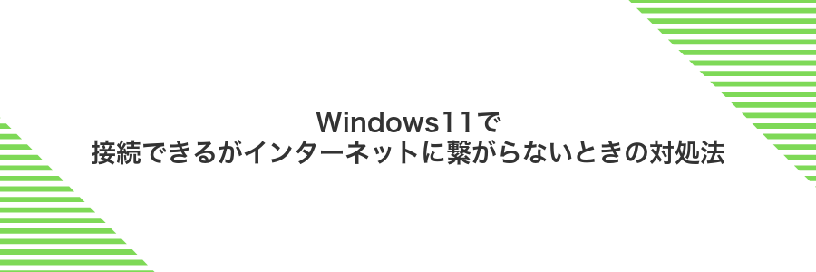 Windows11で接続できるがインターネットに繋がらないときの対処法
