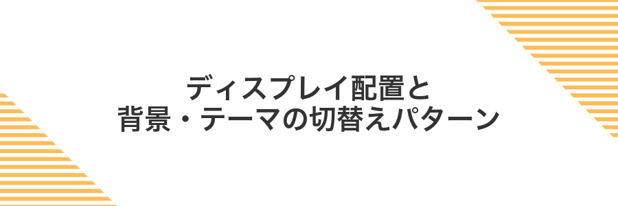 ディスプレイ配置と背景・テーマの切替えパターン