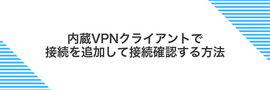 内蔵VPNクライアントで接続を追加して接続確認する方法