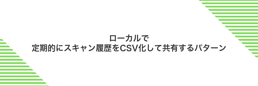 ローカルで定期的にスキャン履歴をCSV化して共有するパターン