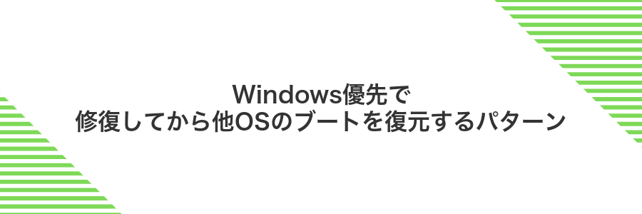 Windows優先で修復してから他OSのブートを復元するパターン