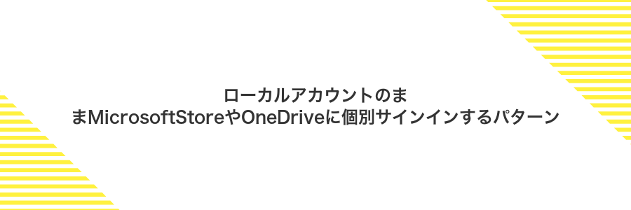 ローカルアカウントのままMicrosoftStoreやOneDriveに個別サインインするパターン