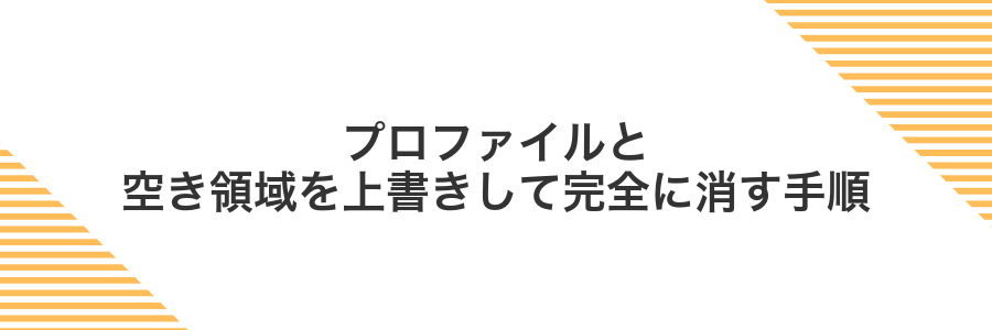 プロファイルと空き領域を上書きして完全に消す手順