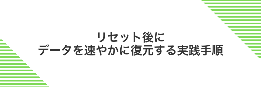 リセット後にデータを速やかに復元する実践手順