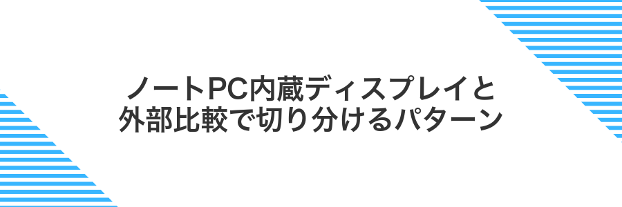 ノートPC内蔵ディスプレイと外部比較で切り分けるパターン