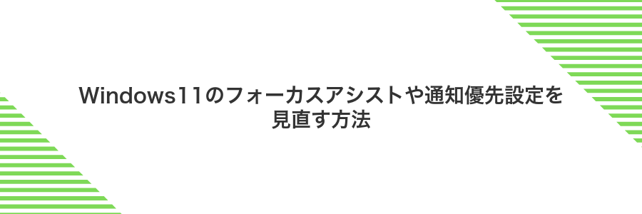 Windows11のフォーカスアシストや通知優先設定を見直す方法