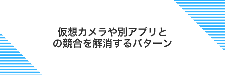 仮想カメラや別アプリとの競合を解消するパターン