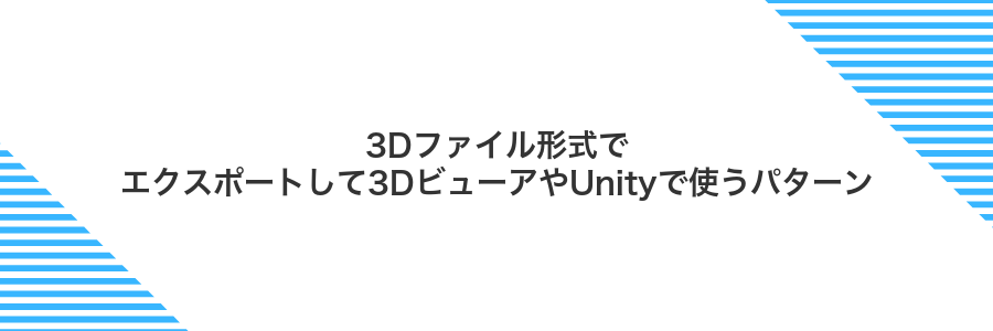 3Dファイル形式でエクスポートして3DビューアやUnityで使うパターン