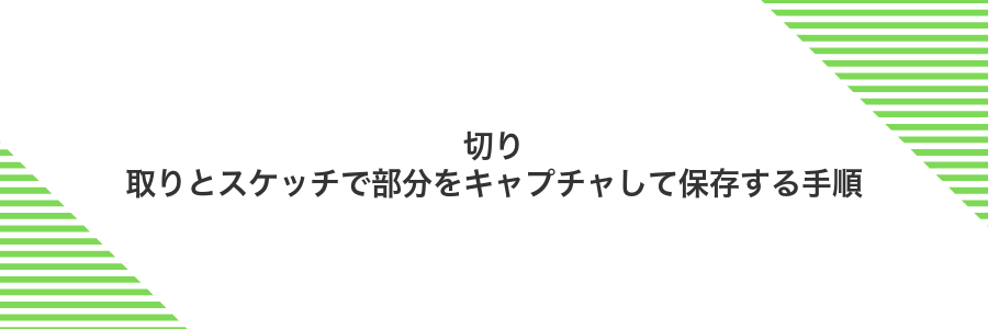 切り取りとスケッチで部分をキャプチャして保存する手順
