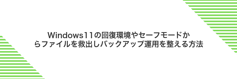 Windows11の回復環境やセーフモードからファイルを救出しバックアップ運用を整える方法