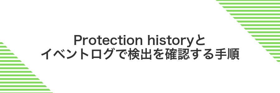 Protection historyとイベントログで検出を確認する手順