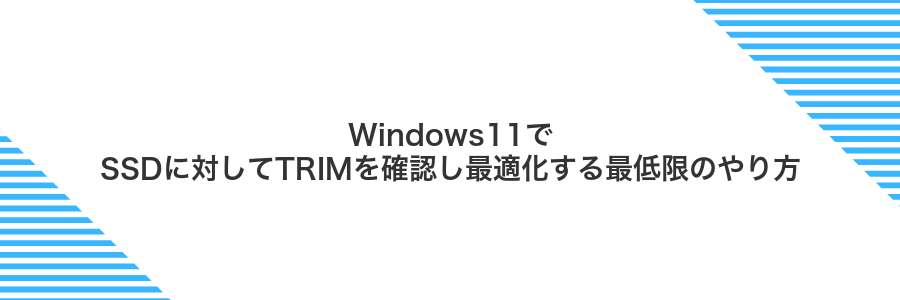 Windows11でSSDに対してTRIMを確認し最適化する最低限のやり方