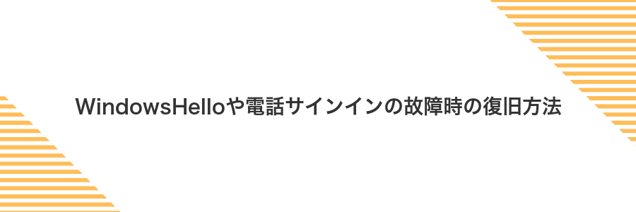 WindowsHelloや電話サインインの故障時の復旧方法
