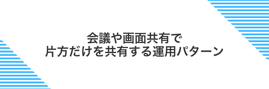 会議や画面共有で片方だけを共有する運用パターン