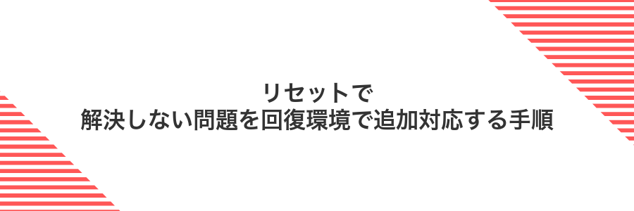リセットで解決しない問題を回復環境で追加対応する手順