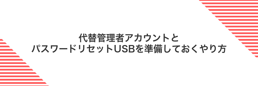 代替管理者アカウントとパスワードリセットUSBを準備しておくやり方