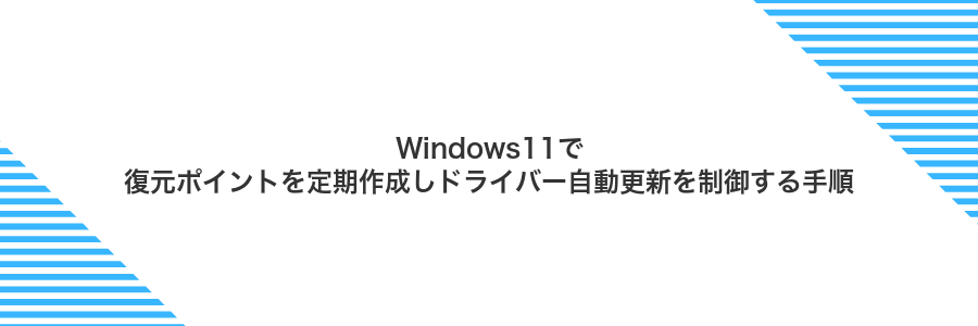 Windows11で復元ポイントを定期作成しドライバー自動更新を制御する手順
