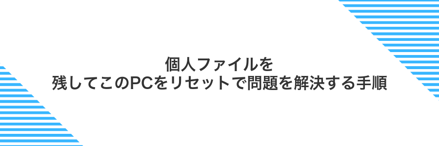 個人ファイルを残してこのPCをリセットで問題を解決する手順