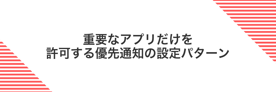 重要なアプリだけを許可する優先通知の設定パターン