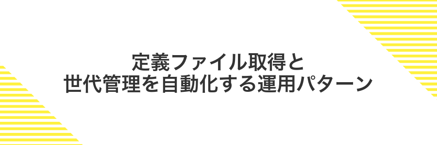 定義ファイル取得と世代管理を自動化する運用パターン