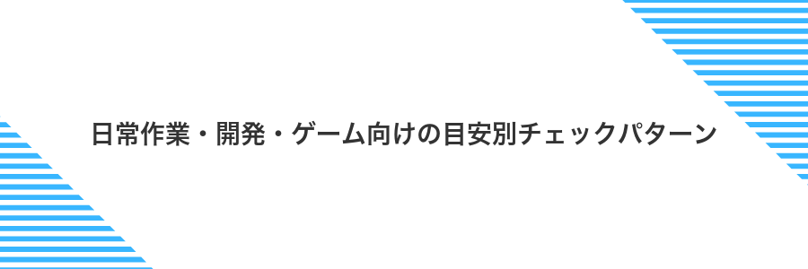 日常作業・開発・ゲーム向けの目安別チェックパターン