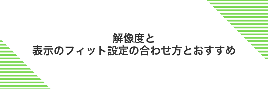 解像度と表示のフィット設定の合わせ方とおすすめ