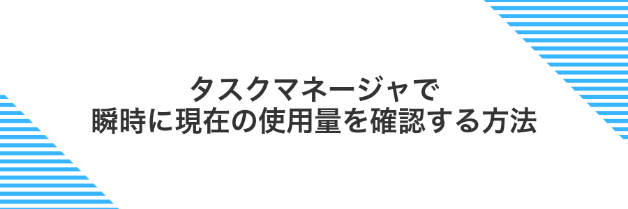 タスクマネージャで瞬時に現在の使用量を確認する方法